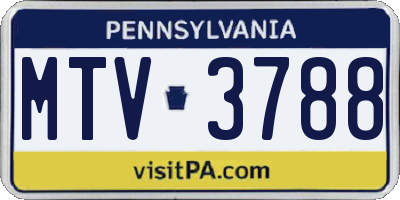 PA license plate MTV3788