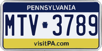 PA license plate MTV3789