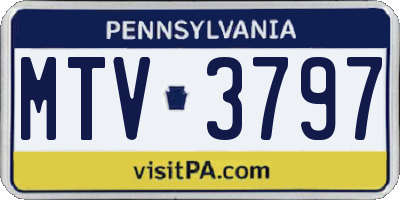 PA license plate MTV3797