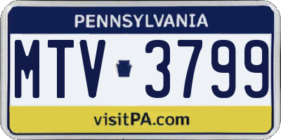 PA license plate MTV3799