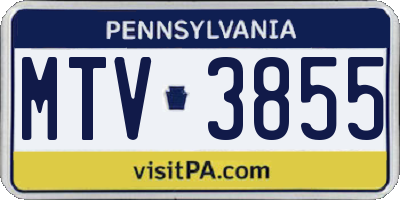 PA license plate MTV3855