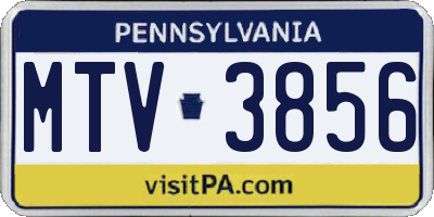 PA license plate MTV3856