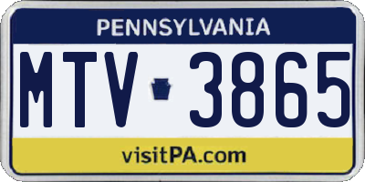 PA license plate MTV3865