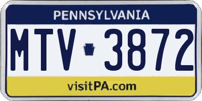 PA license plate MTV3872