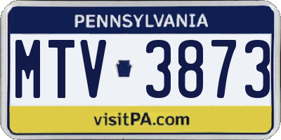 PA license plate MTV3873