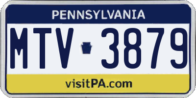 PA license plate MTV3879