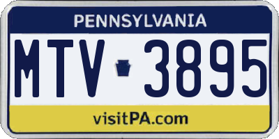 PA license plate MTV3895