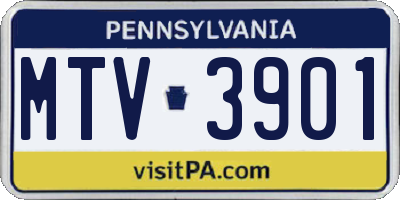 PA license plate MTV3901