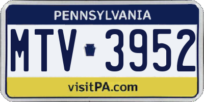 PA license plate MTV3952