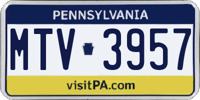 PA license plate MTV3957