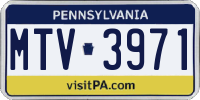 PA license plate MTV3971