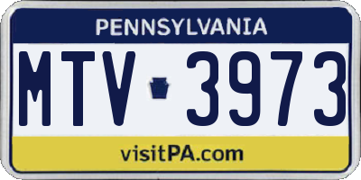 PA license plate MTV3973