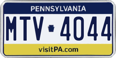 PA license plate MTV4044