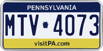PA license plate MTV4073