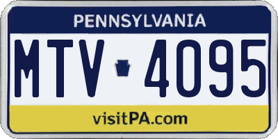 PA license plate MTV4095