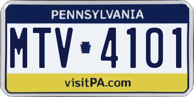 PA license plate MTV4101
