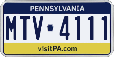 PA license plate MTV4111