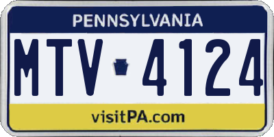 PA license plate MTV4124