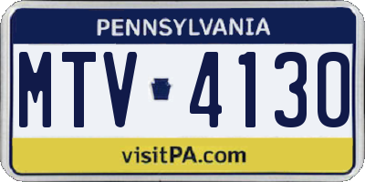 PA license plate MTV4130