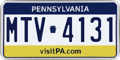 PA license plate MTV4131