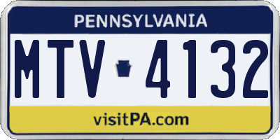 PA license plate MTV4132