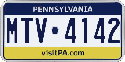 PA license plate MTV4142