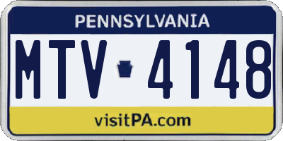 PA license plate MTV4148