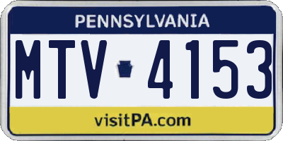 PA license plate MTV4153