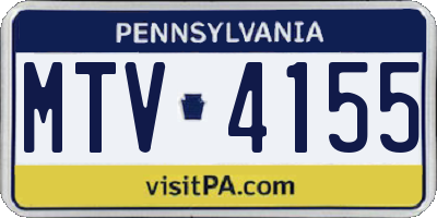 PA license plate MTV4155