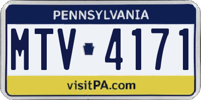 PA license plate MTV4171