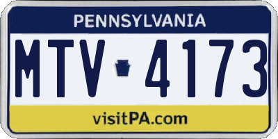 PA license plate MTV4173