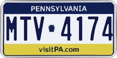 PA license plate MTV4174