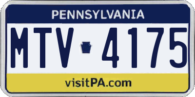 PA license plate MTV4175