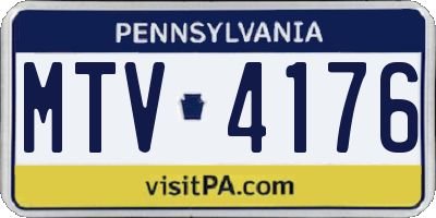 PA license plate MTV4176