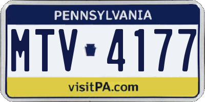 PA license plate MTV4177