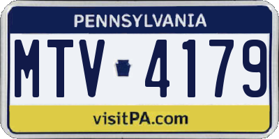 PA license plate MTV4179