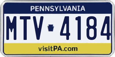 PA license plate MTV4184