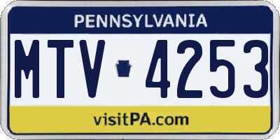 PA license plate MTV4253