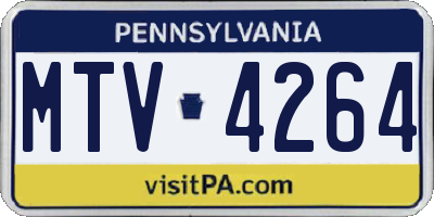 PA license plate MTV4264