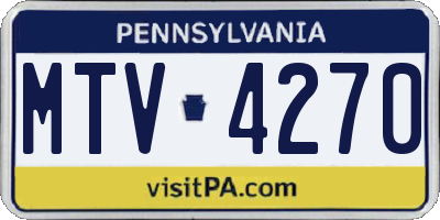 PA license plate MTV4270