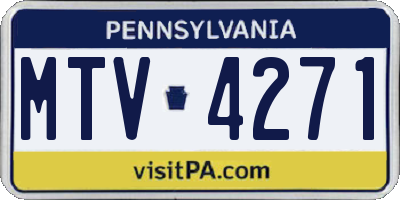 PA license plate MTV4271