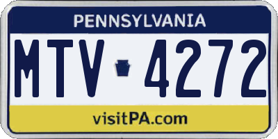 PA license plate MTV4272