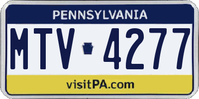 PA license plate MTV4277