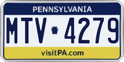 PA license plate MTV4279