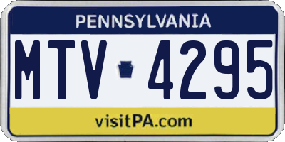 PA license plate MTV4295