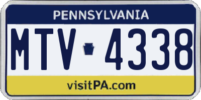 PA license plate MTV4338