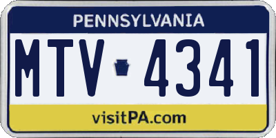 PA license plate MTV4341