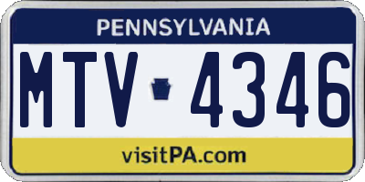 PA license plate MTV4346