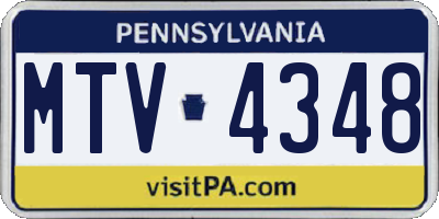 PA license plate MTV4348