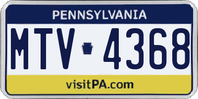 PA license plate MTV4368